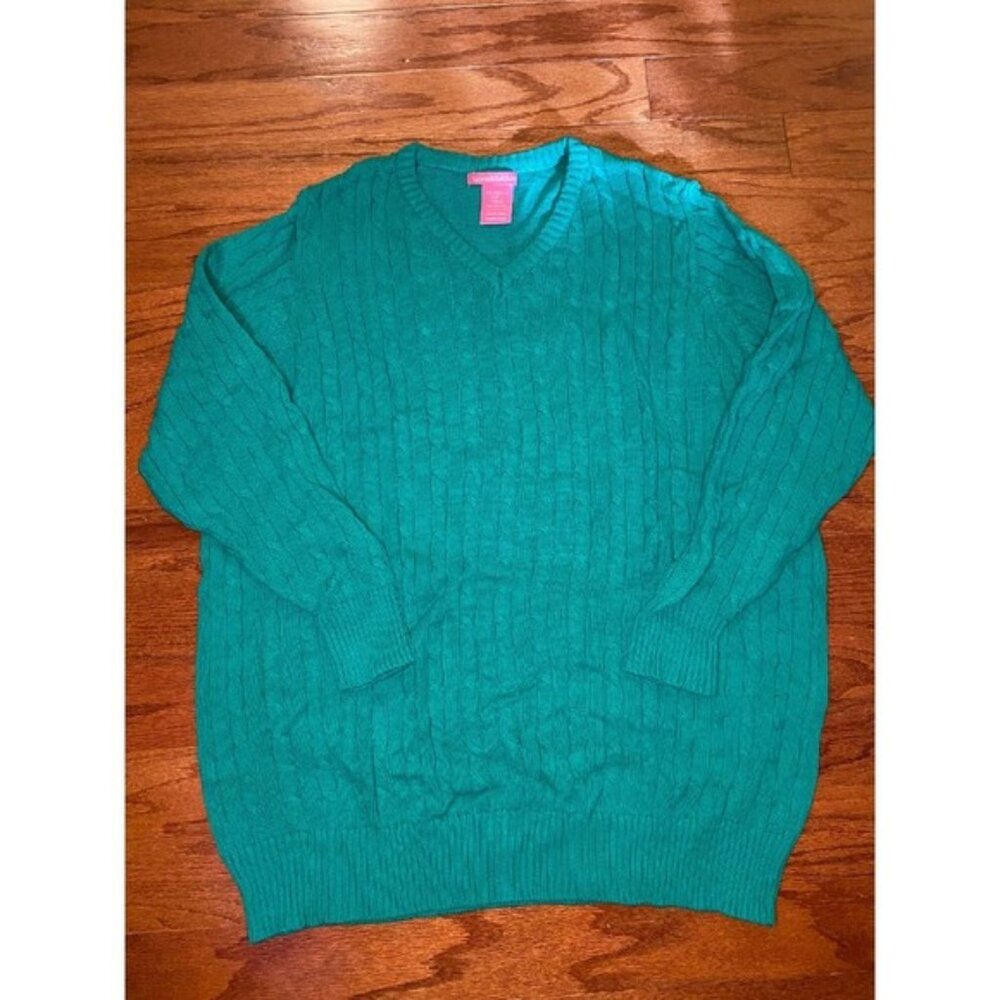 Woman Within Green Sweater Size Large‎